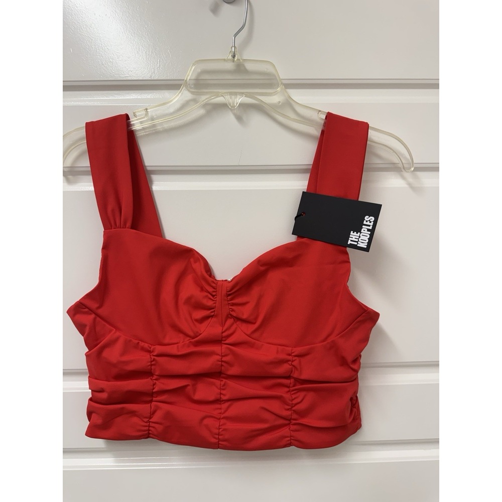 The Kooples Women's Short Top Bustier Red EU 2 USA Medium Back Zipper NWT $185
